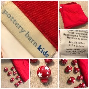 Pottery Barn Curtains, 4 panels, & 8 Star Finials